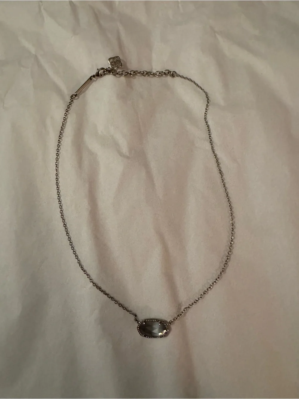 Kendra Scott Gray Pendant Silver Necklace